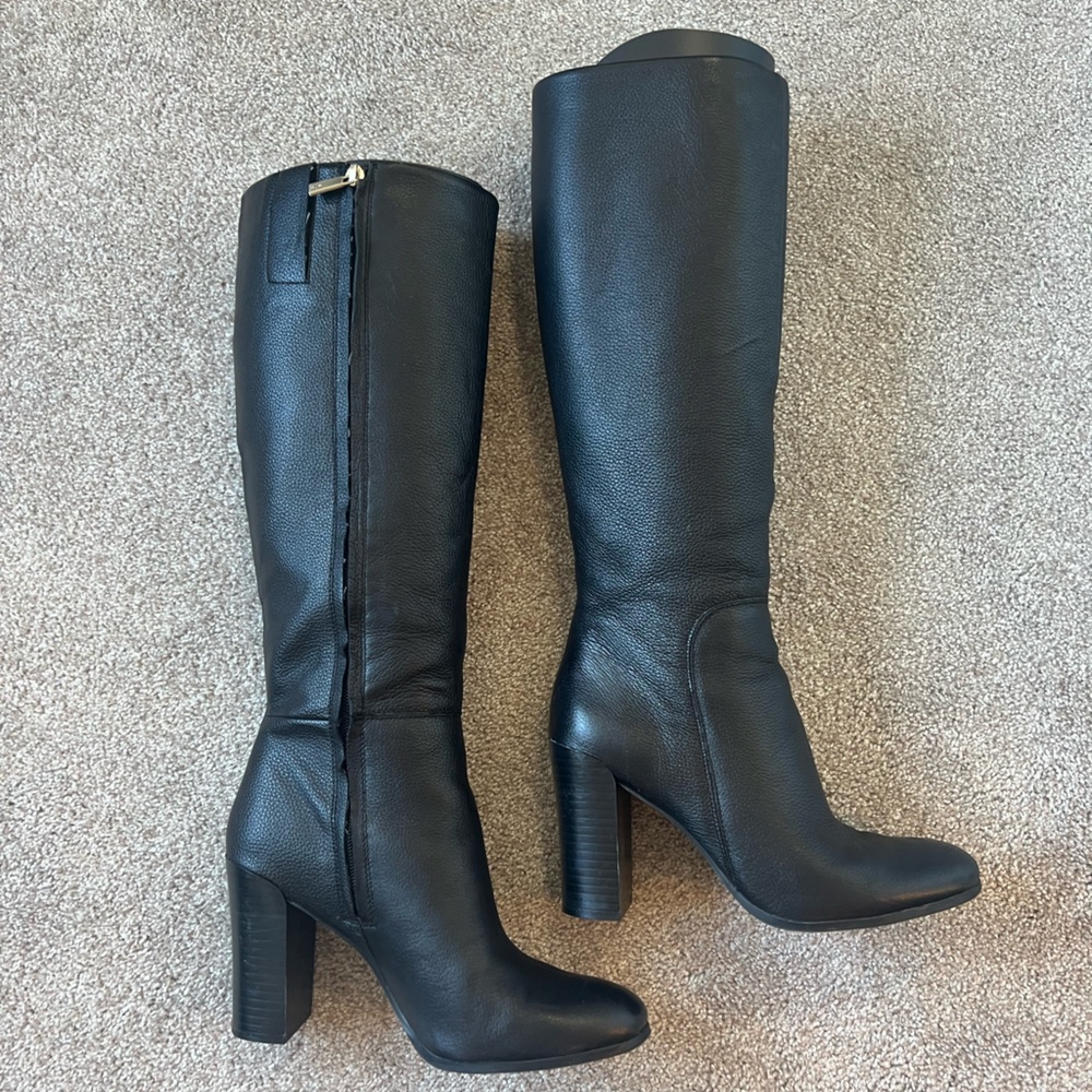 Justin Leather Knee High Heeled Boots ~ Kenneth Cole